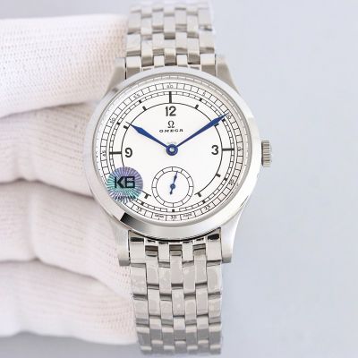 Omega 39mm 2824 Movement Sapphire Glass Silver Stainless Steel Strap Men Watch